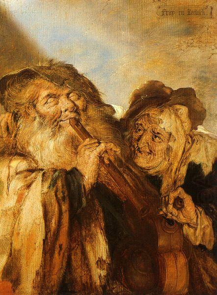 Adriaen Pietersz Vande Venne Beggars Playing Pipes and a Hurdy Gurdy china oil painting image